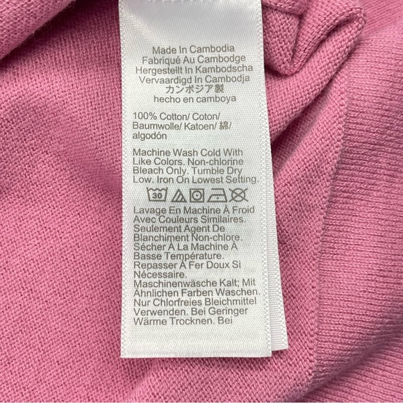 J. CREW Women's Ruffle Neck Pink Long Sleeve Sweater 100% Cotton Size Small - Picture 4 of 6